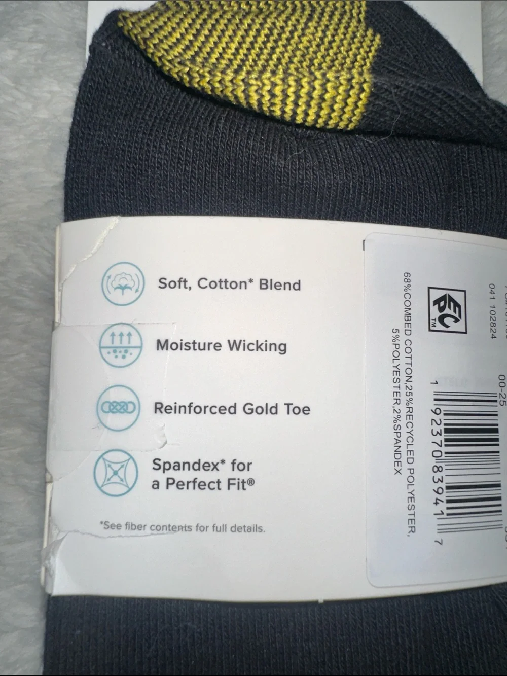 Gold Toe Women’s Low-Cut Stripe Socks in Gray, White & Gold Accent